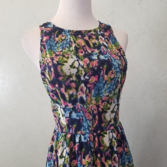 Lush multi colored rain drop back dress size S (Z-13) - Picture 7 of 8